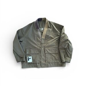 Future Utility Jacket Men’s Japanese Streetwear Mesh Lined Olive Techwear